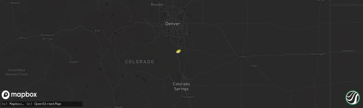 Hail map in Castle Rock, CO on June 5, 2021