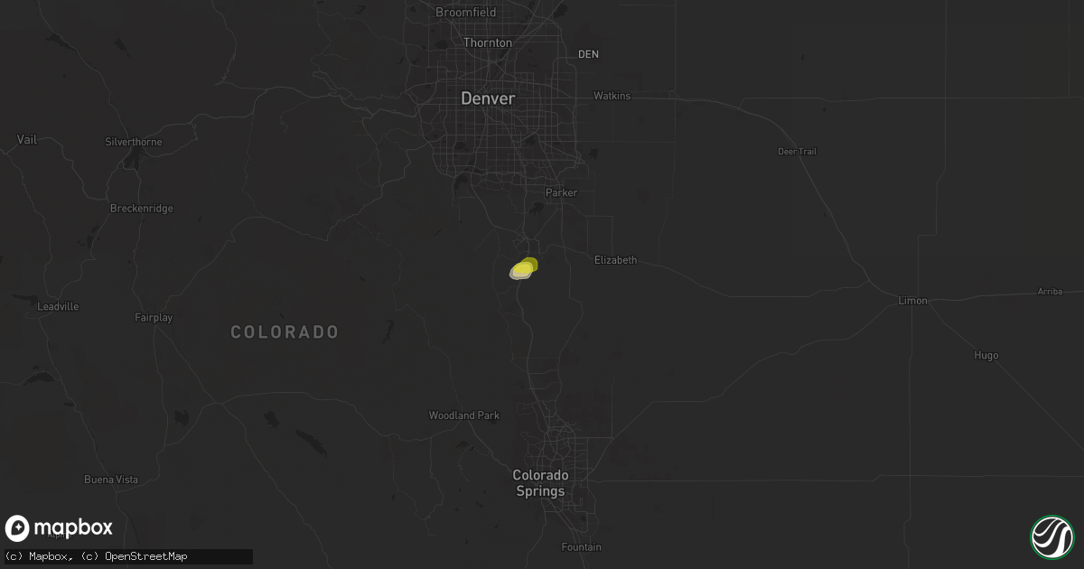 Hail map in Castle Rock, CO on June 5, 2021