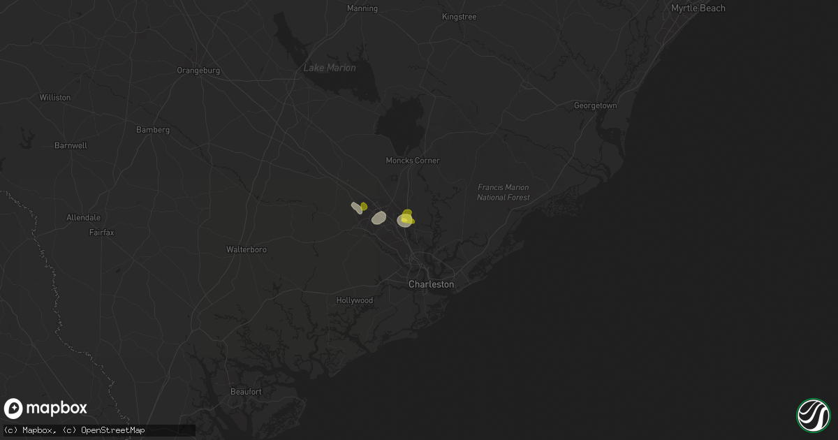 Hail map in Goose Creek, SC on June 5, 2021