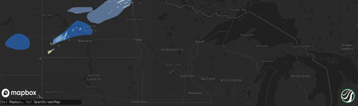 Hail map in Minnesota on June 5, 2021