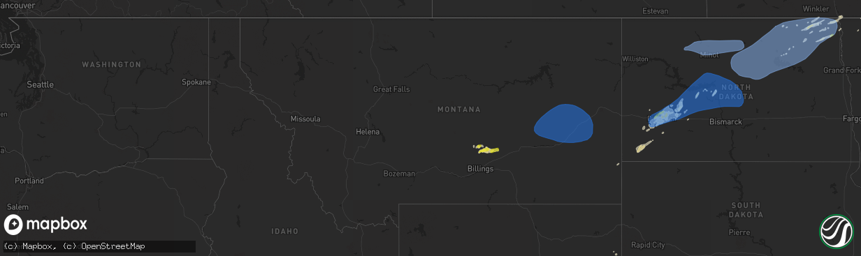 Hail map in Montana on June 5, 2021