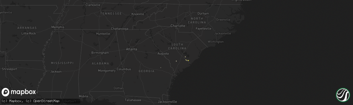 Hail map in South Carolina on June 5, 2021