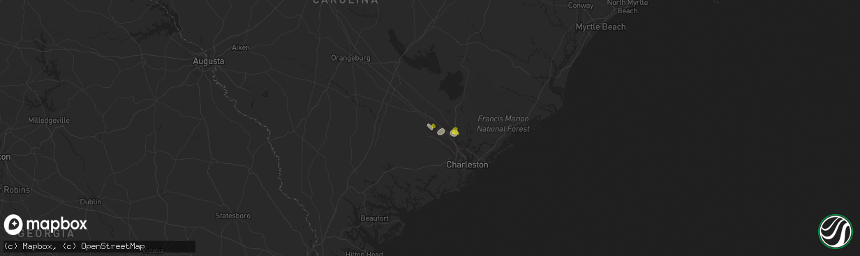 Hail map in Summerville, SC on June 5, 2021