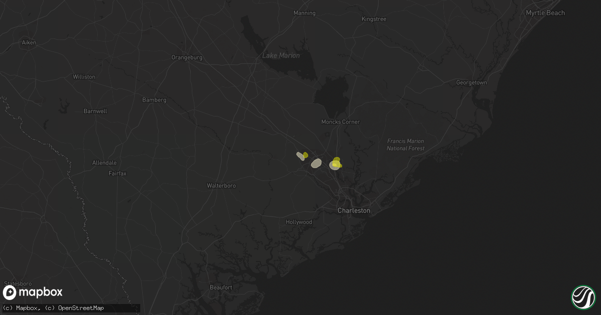 Hail map in Summerville, SC on June 5, 2021