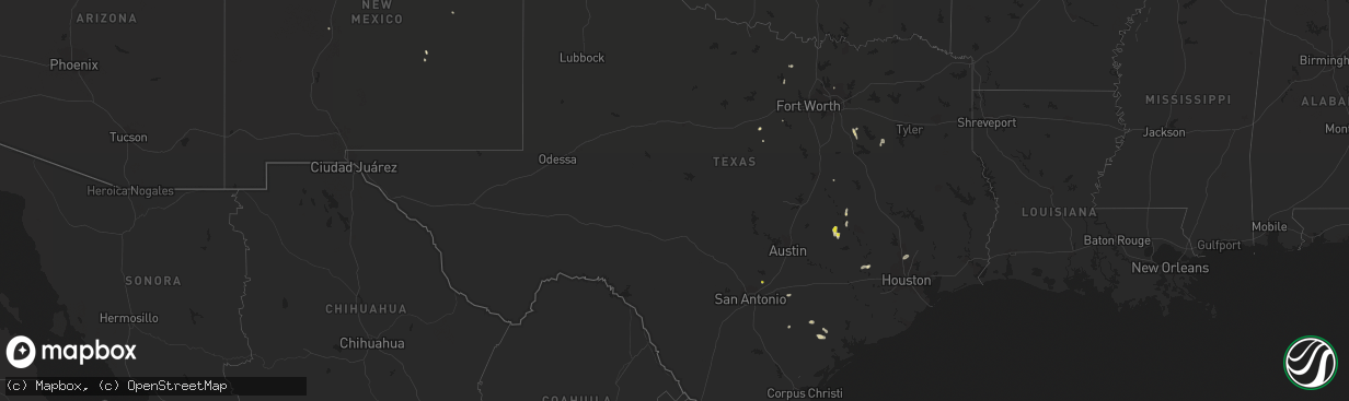 Hail map in Texas on June 5, 2021