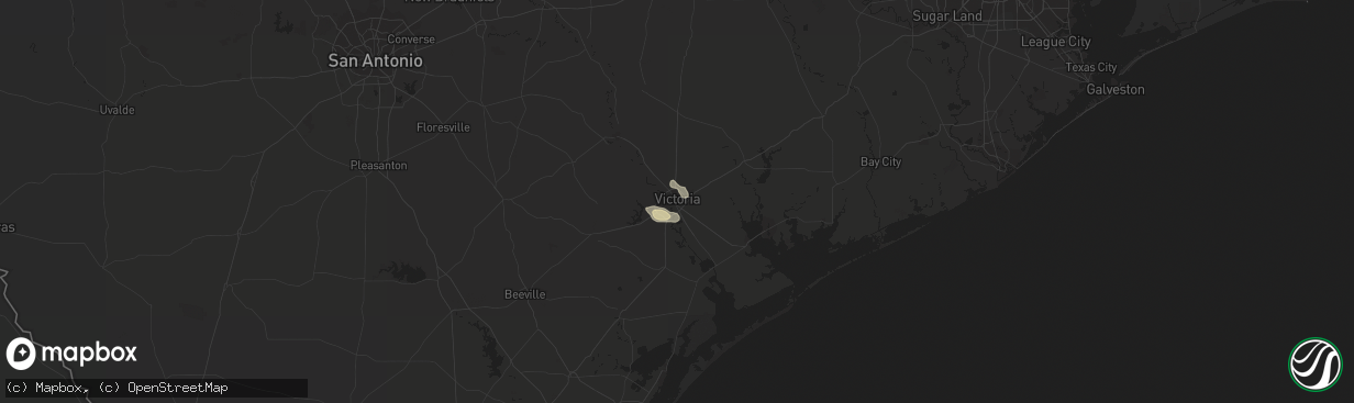 Hail map in Victoria, TX on June 5, 2021