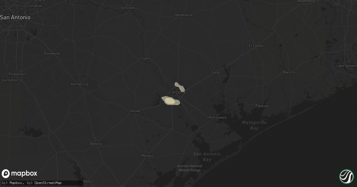 Hail map in Victoria, TX on June 5, 2021