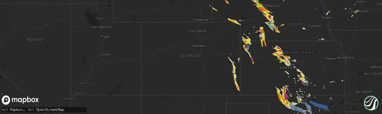 Hail map in Colorado on June 5, 2022