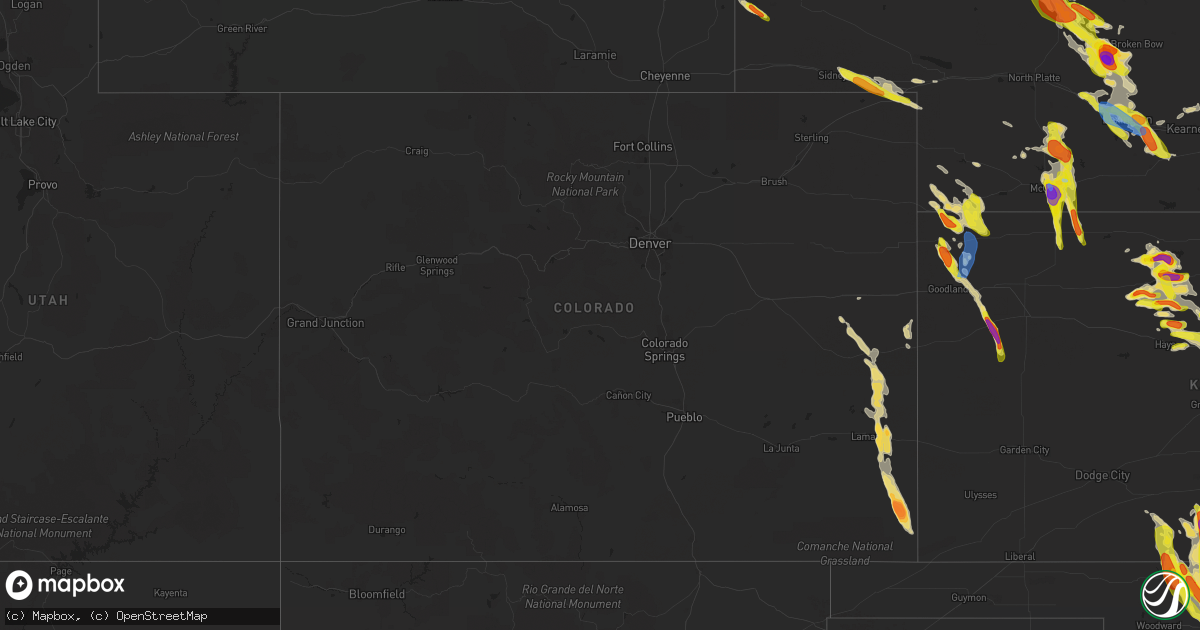 Hail map in Colorado on June 5, 2022
