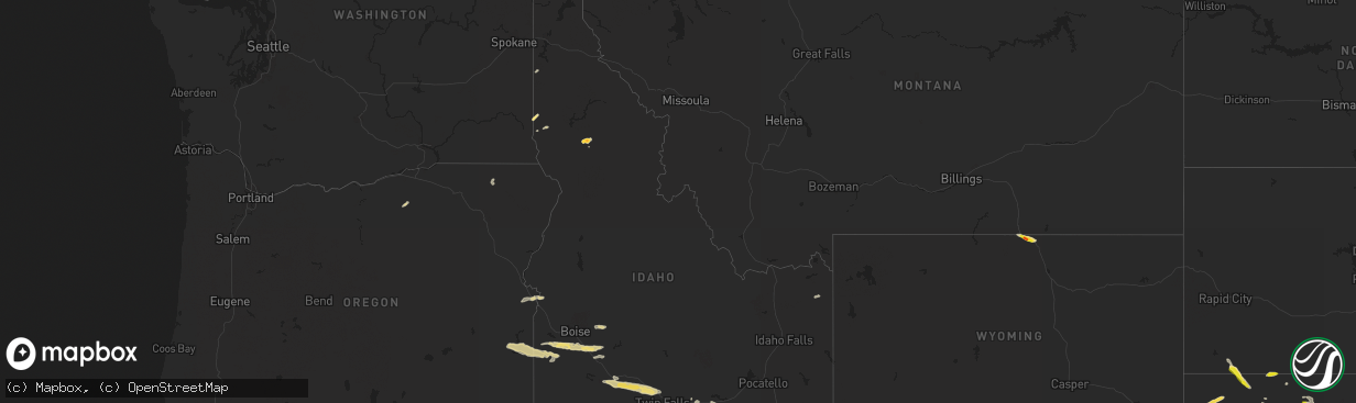 Hail map in Idaho on June 5, 2022