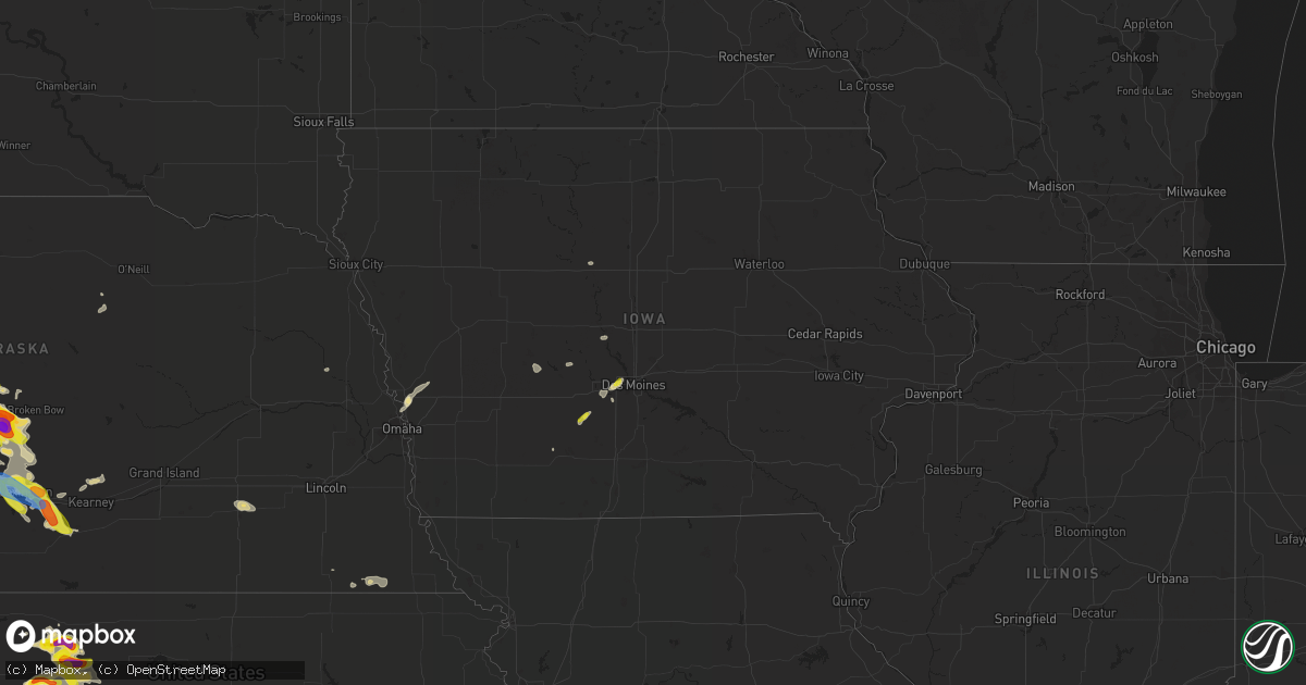 Hail map in Iowa on June 5, 2022