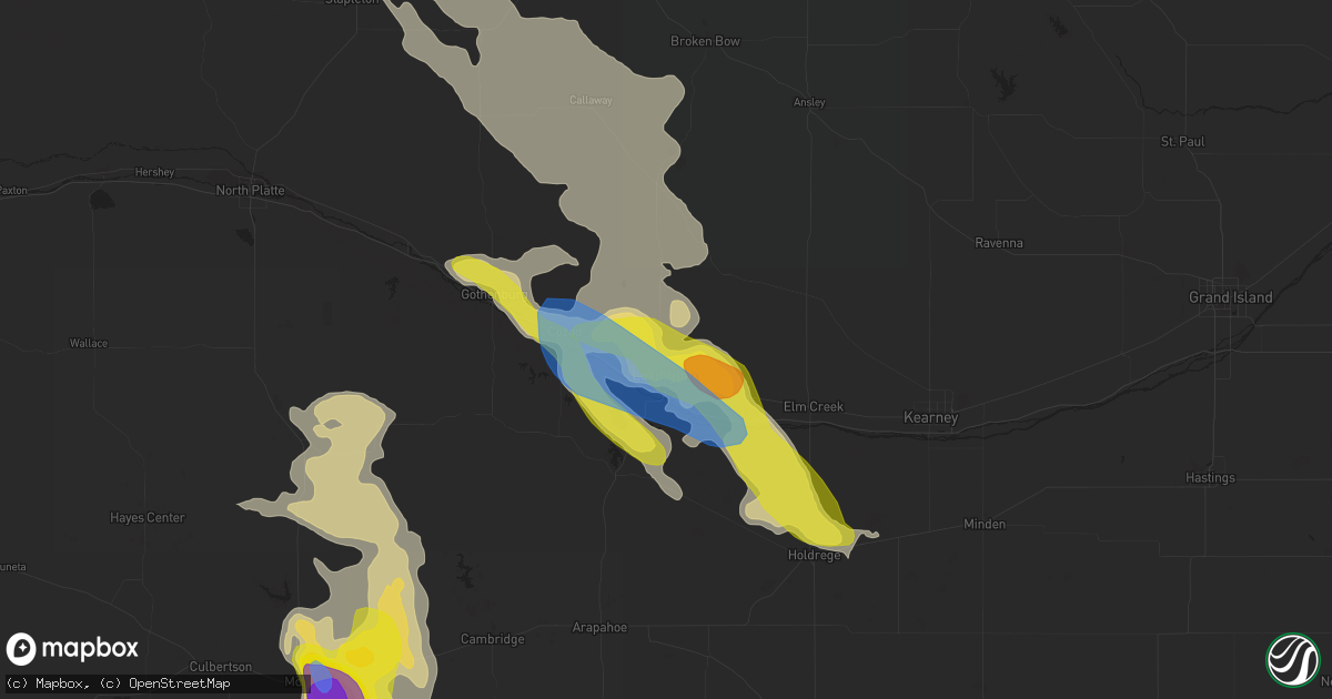 Hail map in Lexington, NE on June 5, 2022