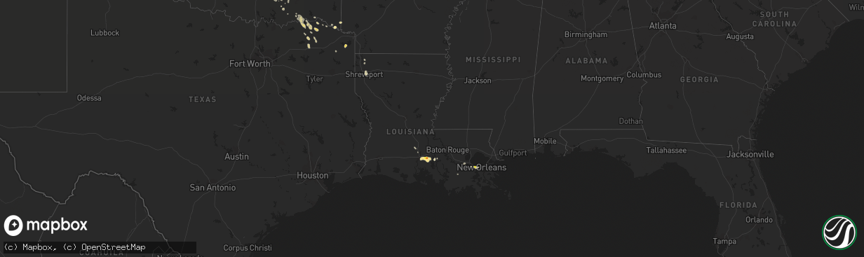 Hail map in Louisiana on June 5, 2022
