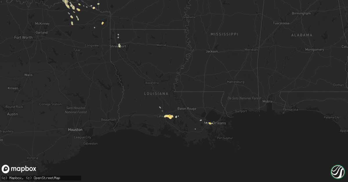 Hail map in Louisiana on June 5, 2022