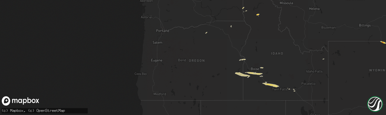 Hail map in Oregon on June 5, 2022