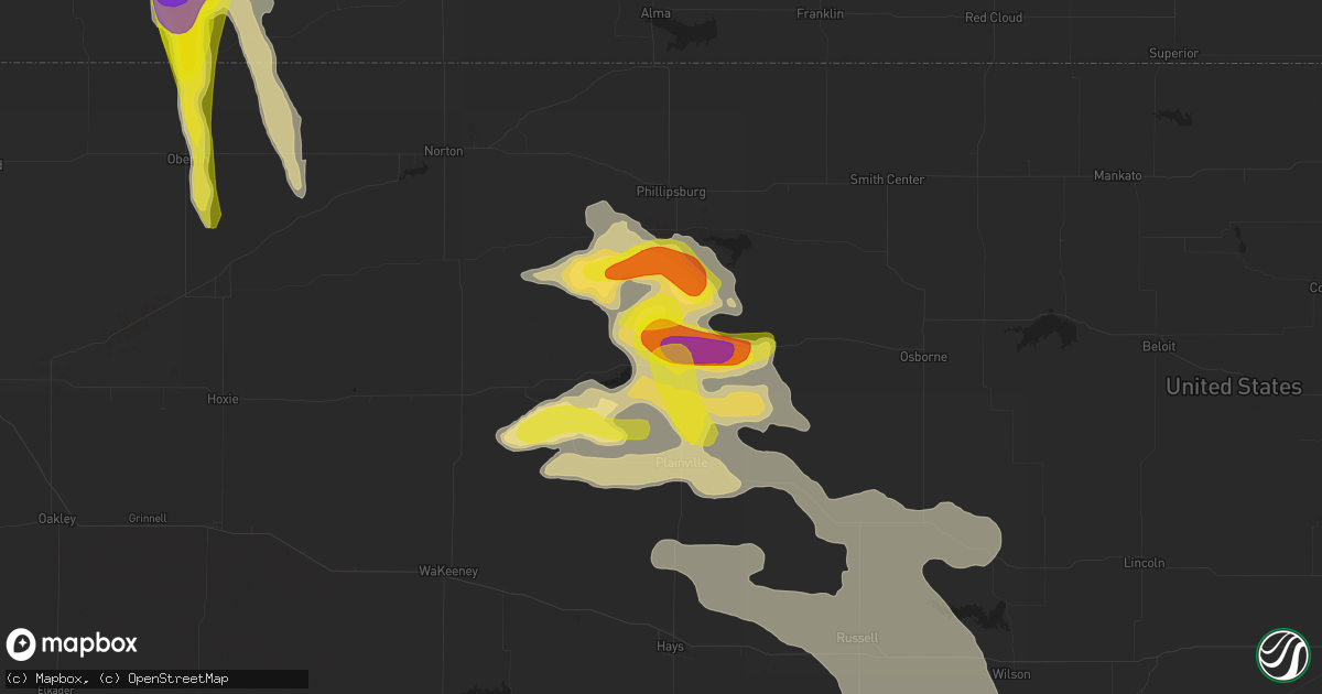 Hail map in Stockton, KS on June 5, 2022