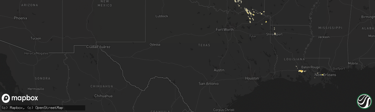 Hail map in Texas on June 5, 2022