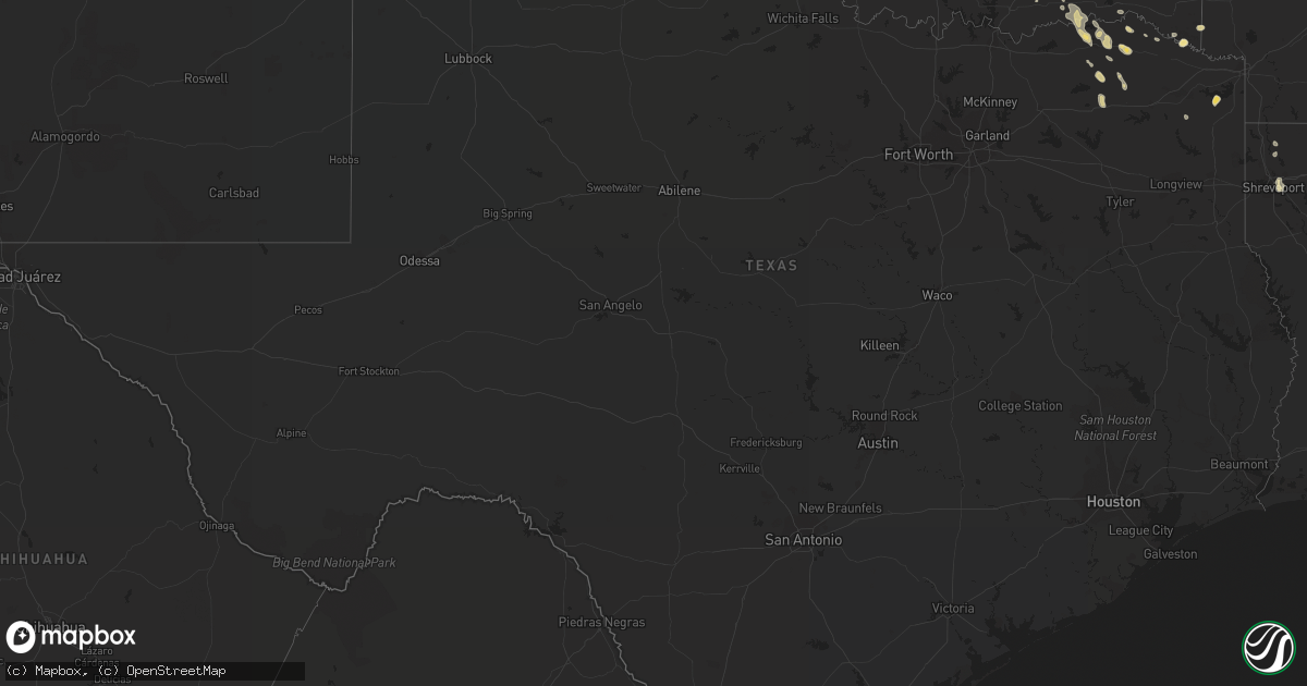 Hail map in Texas on June 5, 2022