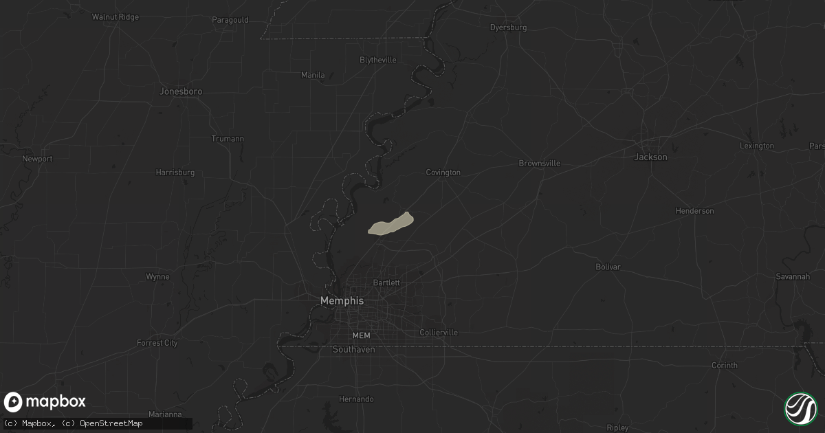 Hail map in Atoka, TN on June 5, 2023