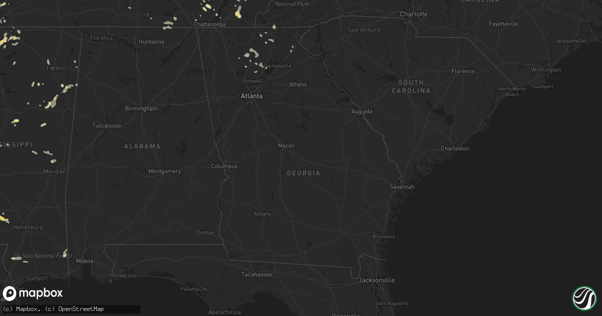 Hail map in Georgia on June 5, 2023
