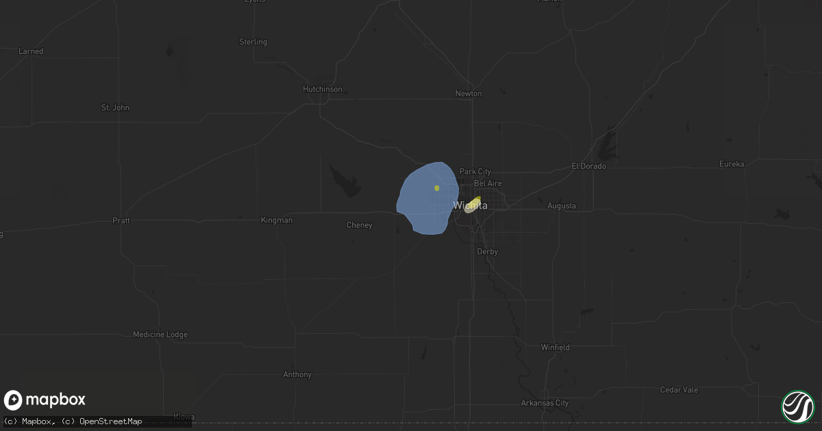 Hail map in Goddard, KS on June 5, 2023