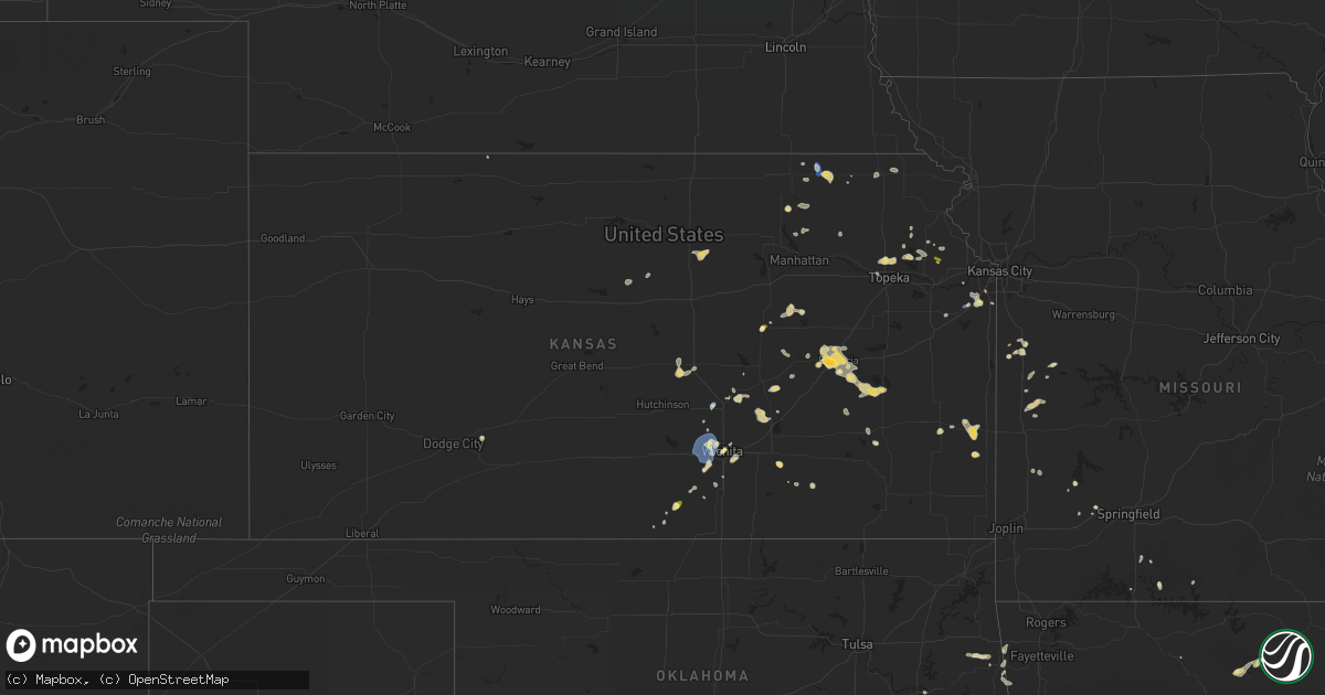 Hail map in Kansas on June 5, 2023