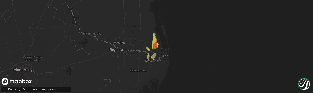 Hail map in Los Fresnos, TX on June 5, 2023
