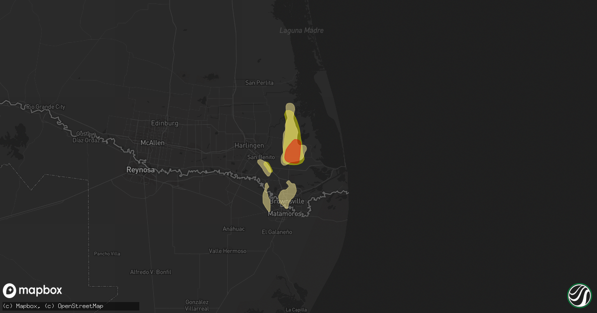 Hail map in Los Fresnos, TX on June 5, 2023