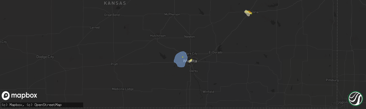 Hail map in Maize, KS on June 5, 2023