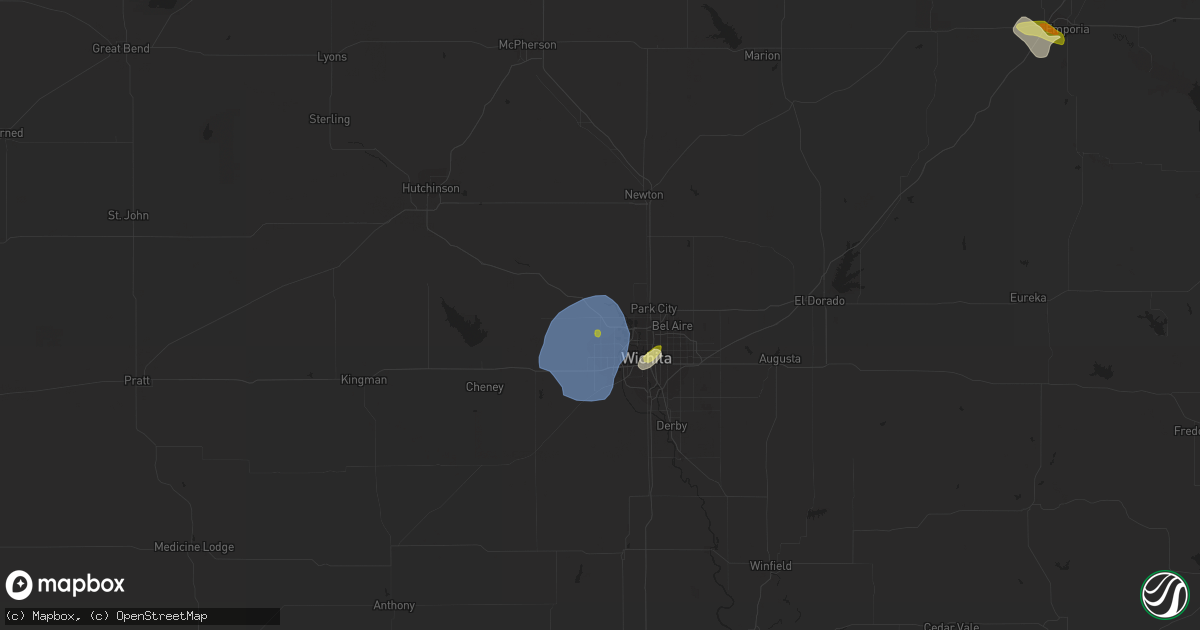 Hail map in Maize, KS on June 5, 2023