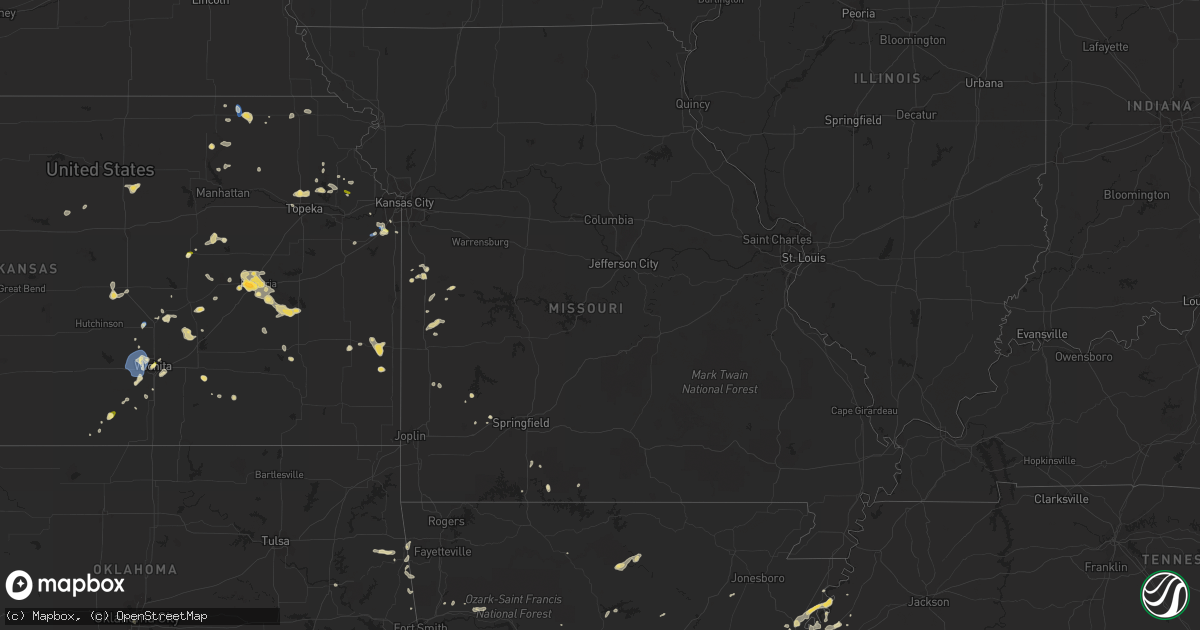 Hail map in Missouri on June 5, 2023