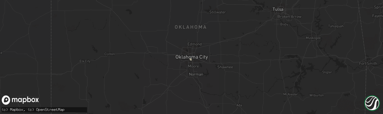 Hail map in Oklahoma City, OK on June 5, 2023