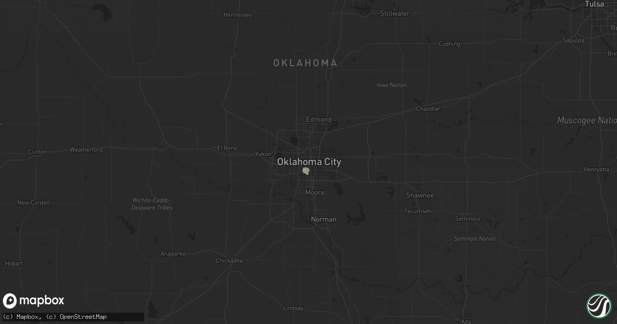 Hail map in Oklahoma City, OK on June 5, 2023