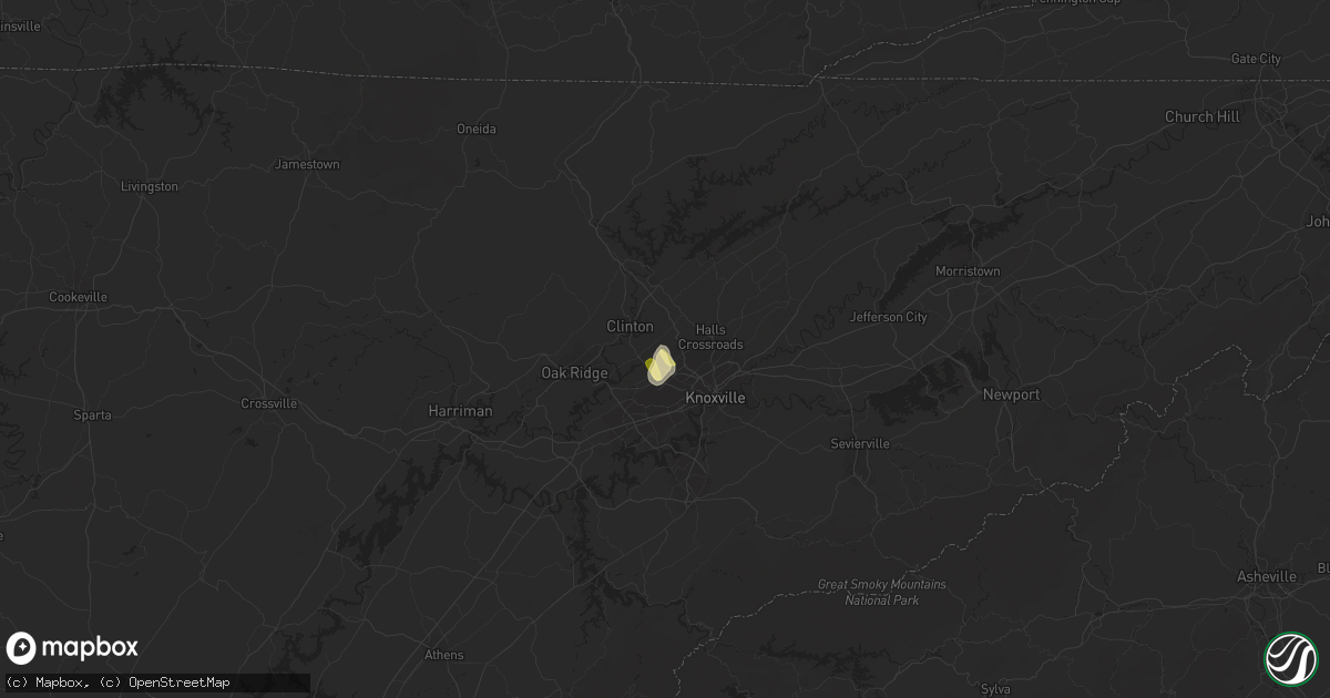 Hail map in Powell, TN on June 5, 2023