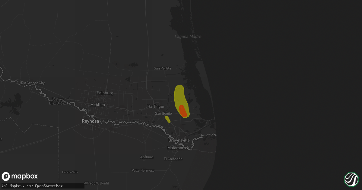 Hail map in Rio Hondo, TX on June 5, 2023