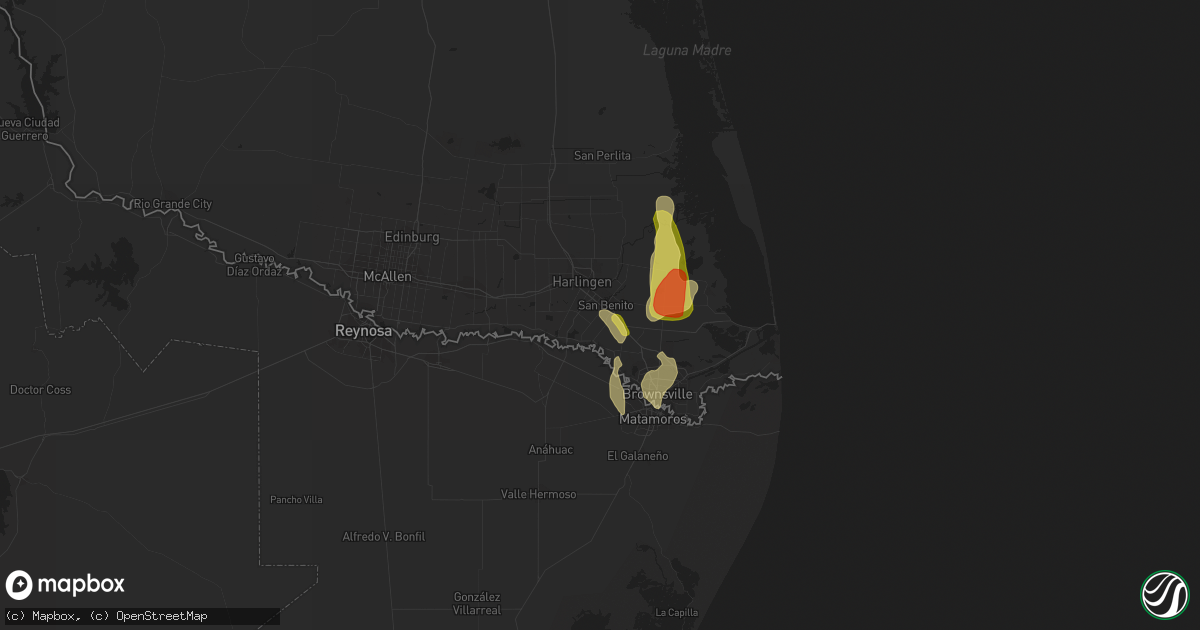 Hail map in San Benito, TX on June 5, 2023