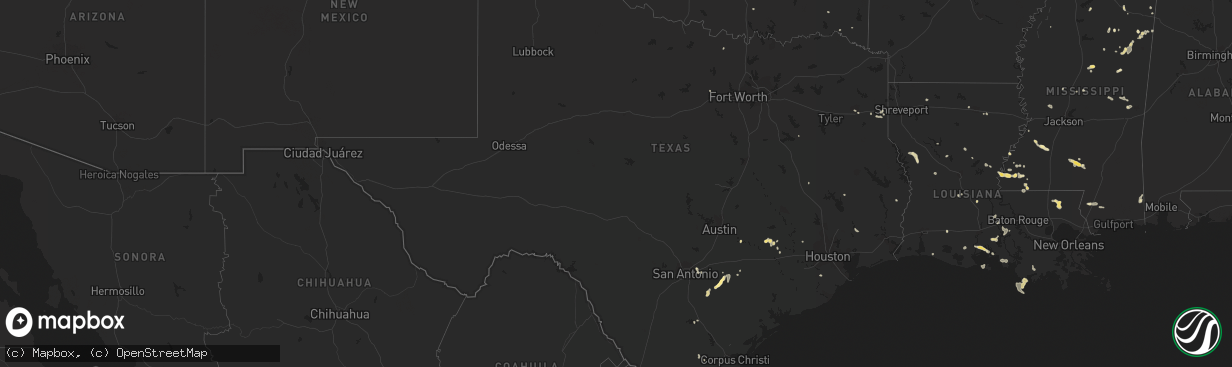 Hail map in Texas on June 5, 2023