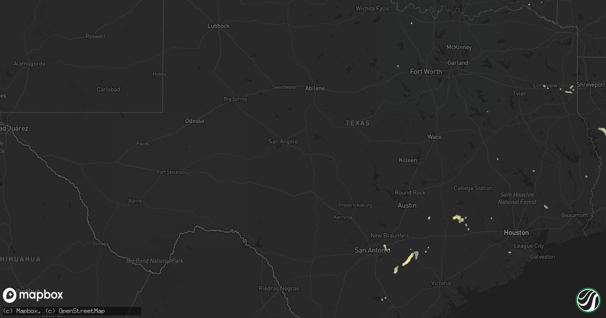 Hail map in Texas on June 5, 2023