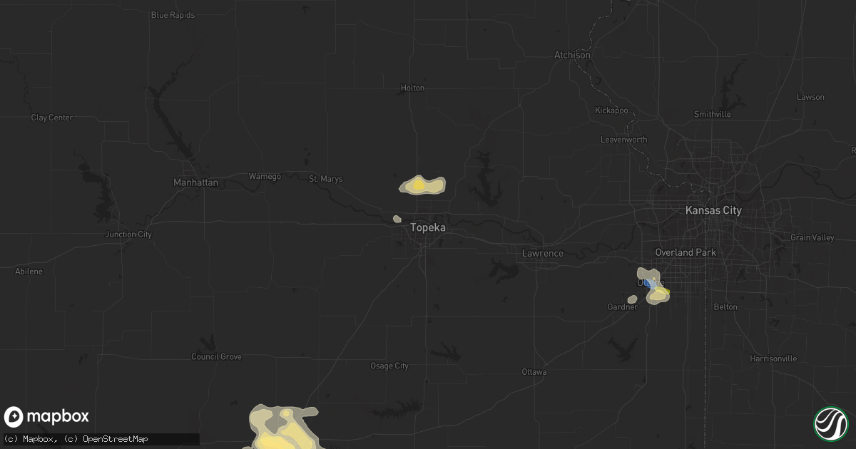 Hail map in Topeka, KS on June 5, 2023