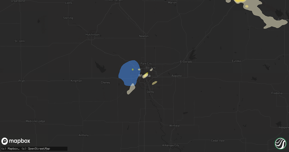 Hail map in Wichita, KS on June 5, 2023