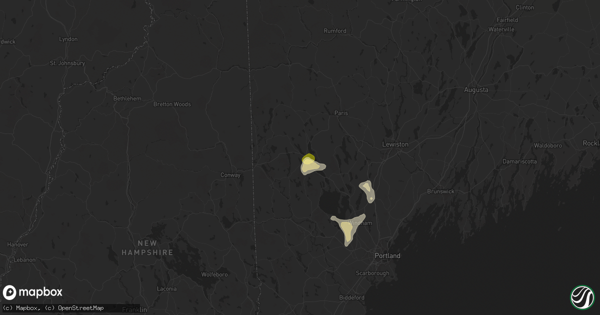 Hail map in Bridgton, ME on June 5, 2024