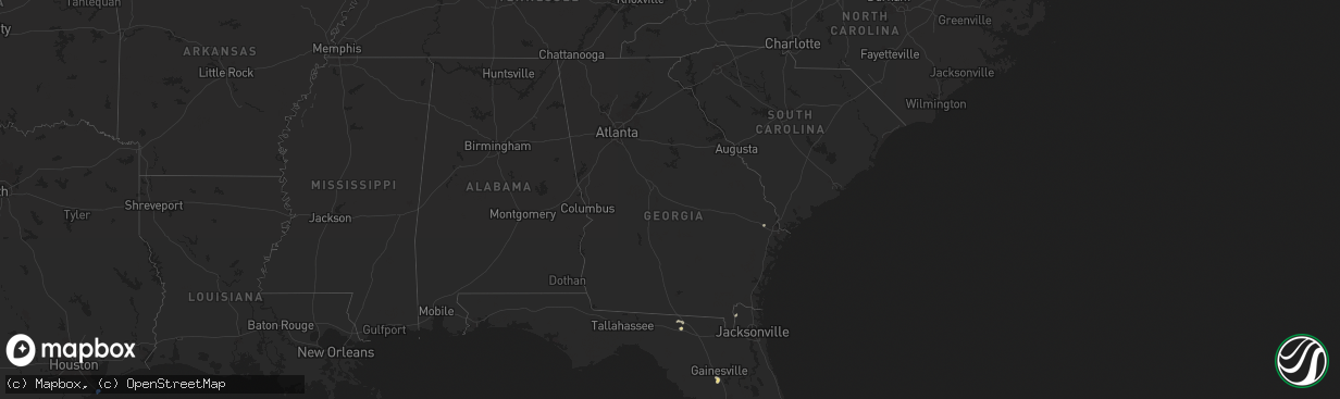 Hail map in Georgia on June 5, 2024