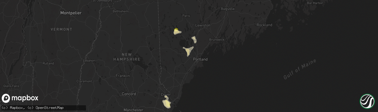 Hail map in Gorham, ME on June 5, 2024