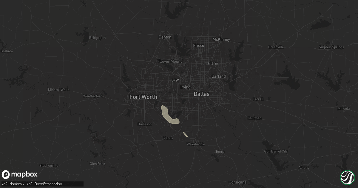 Hail map in Grand Prairie, TX on June 5, 2024
