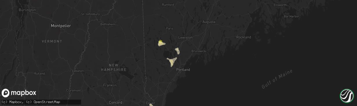 Hail map in Gray, ME on June 5, 2024