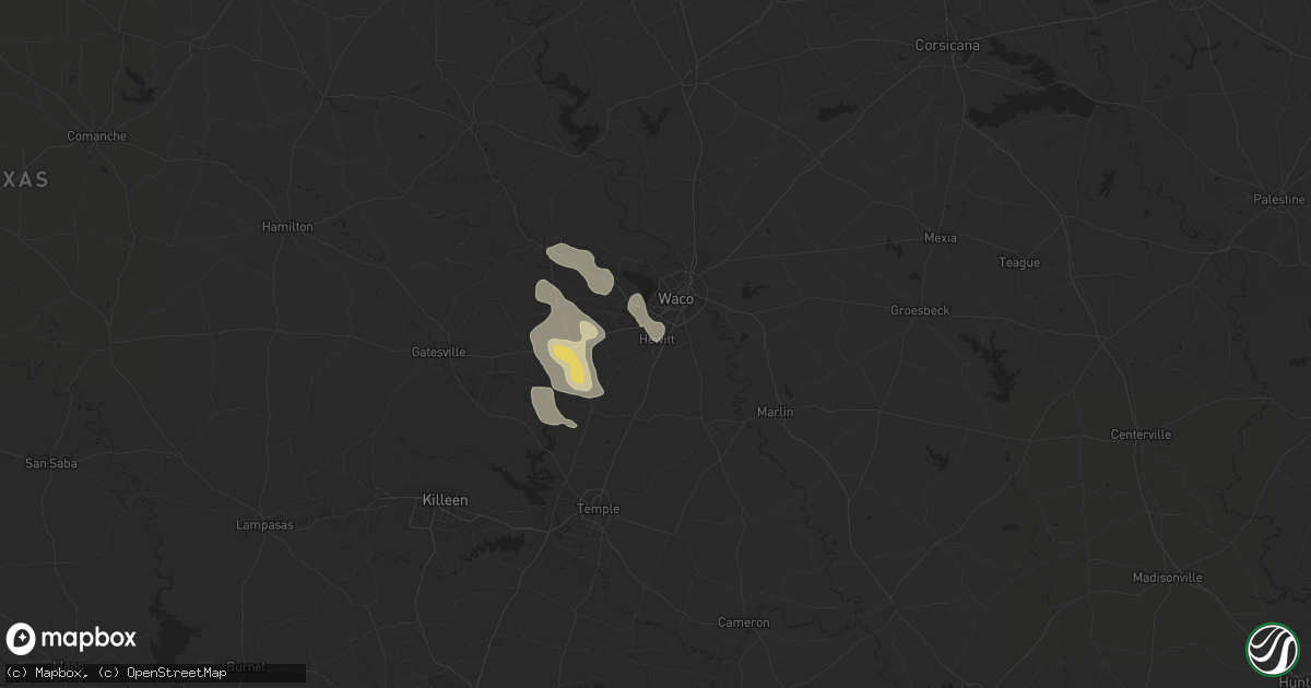 Hail map in Hewitt, TX on June 5, 2024