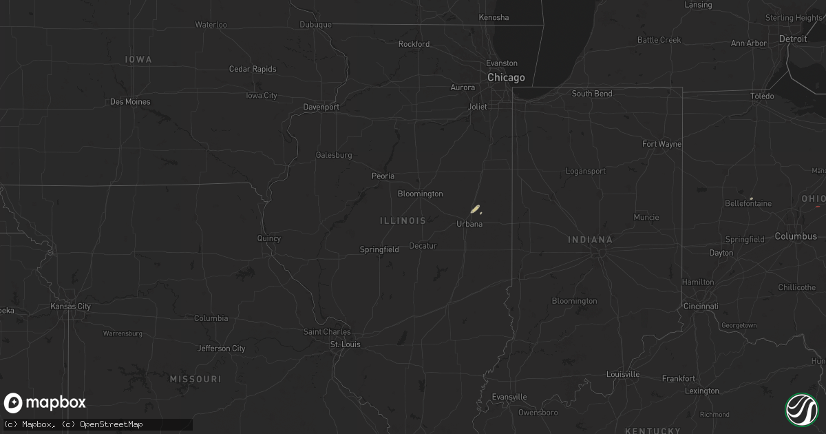 Hail map in Illinois on June 5, 2024