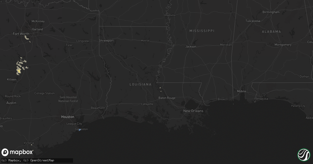 Hail map in Louisiana on June 5, 2024