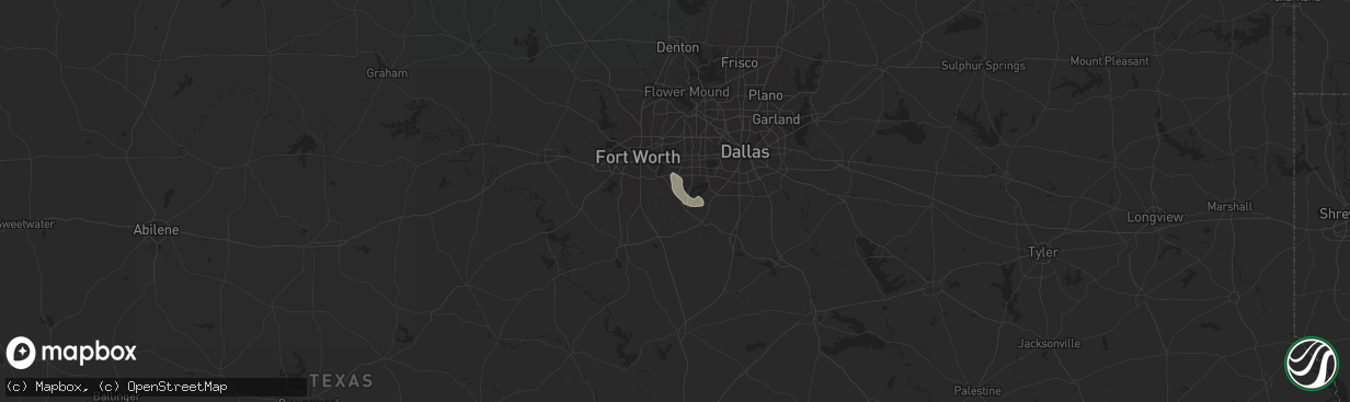 Hail map in Mansfield, TX on June 5, 2024