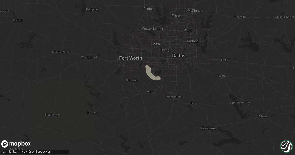Hail map in Mansfield, TX on June 5, 2024